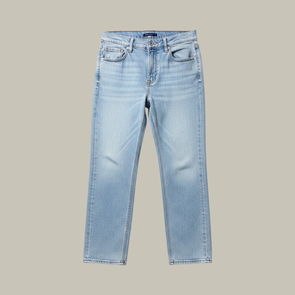 American Eagle Super High-Rise Straight Jeans Light Wash Denim Womens 10 Regular